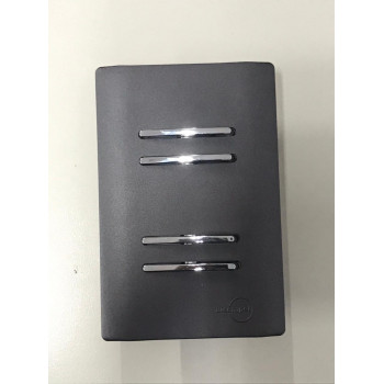 Conjunto Interruptor Quadruplo Simples 4x2 - Novara Preto Grafite Cromado